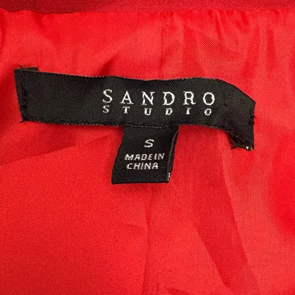 Sandro Studio Red Button Up Ruffle Rain Jacket
Size small - Picture 6 of 7